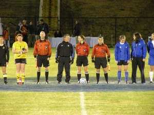 VISOA Referee Danielle Brzezinski  takes charge of the NCAA Division II Semi-Final: Saint Rose vs West Florida.